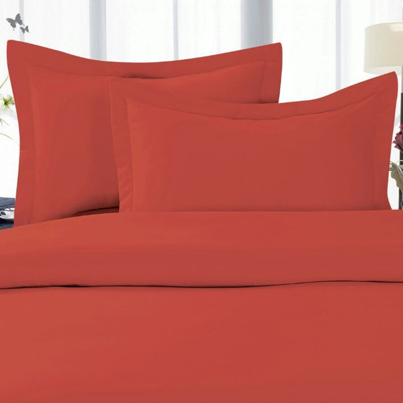 Modern & Contemporary Polyester Duvet Cover, Rust, King/Cal. King Duvet Cover + 2 Standard Shams