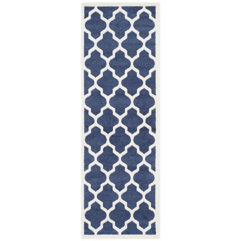 Tapis bleu marine Ammundsen, Tapis de couloir 2 pi 3 po x 11 pi