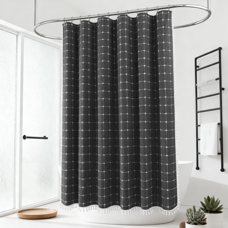 Rideau de douche Farmhouse, Gris