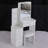 29.2" Small Space Left Bedside Cabinet Vanity Table + Cushioned Stool-1404108826