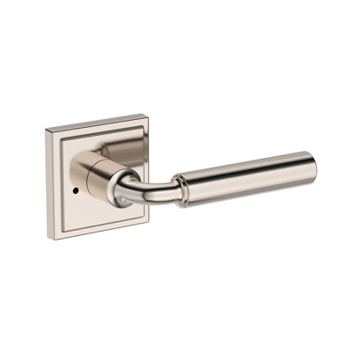 La Conner Privacy Lever with Stepped Square Rose in Matte Black