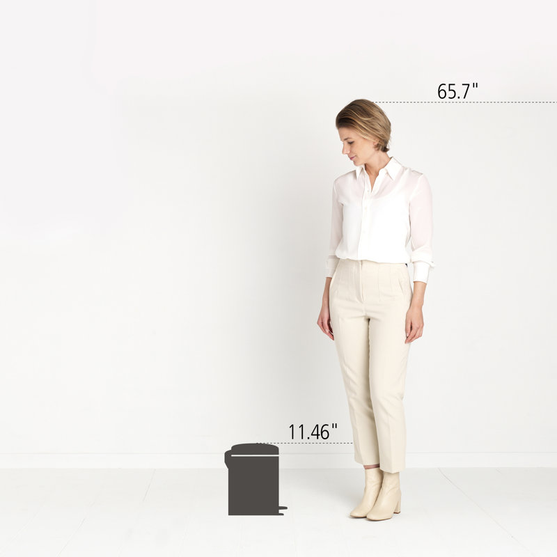Matte Black Plastic Round Pedal Bin with Soft Closure