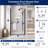 34 inch to 35 inch Matte Black Semi-Frameless Pivot Shower Door with Tempered Glass and Reversible Installation