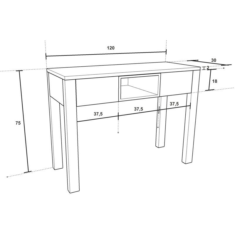 Magnar 120cm Solid Wood Console Table, Oak Brown