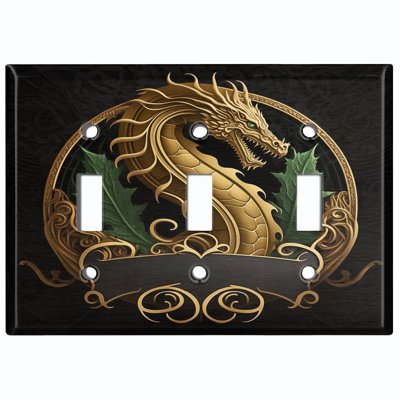Plaque murale 3 lumières Dragon Crest