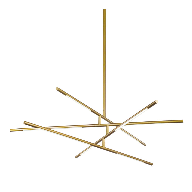 8 - Light Geometric LED Chandelier, Gold