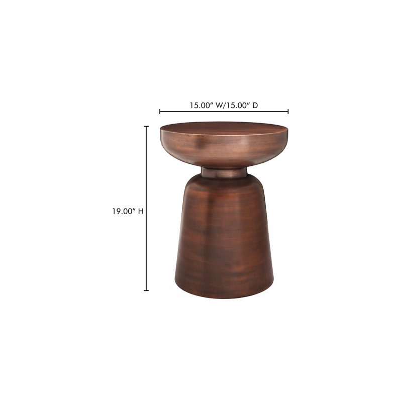 Arthur End Table, Antique Copper