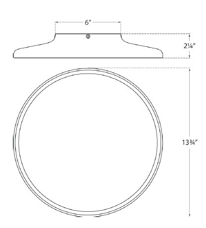 Peter Bristol Dot Flush Mount, Matte Black, 2.5" H x 13.5" W x 13.5" D