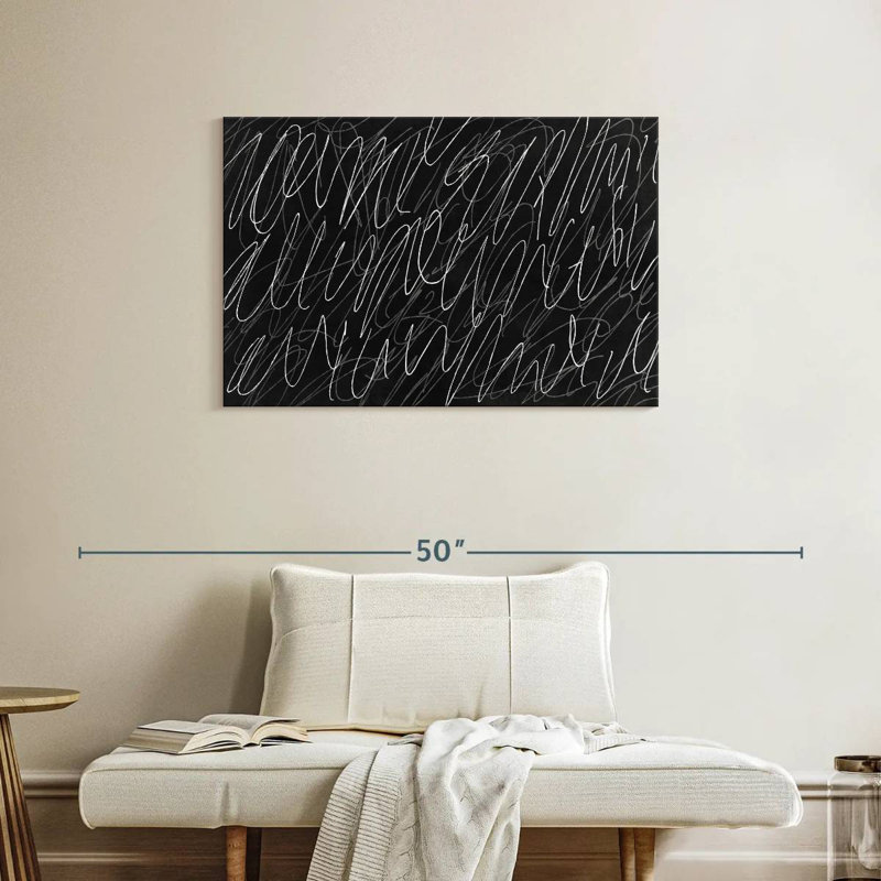 Avery White Scribbles, 24" H x 36" W