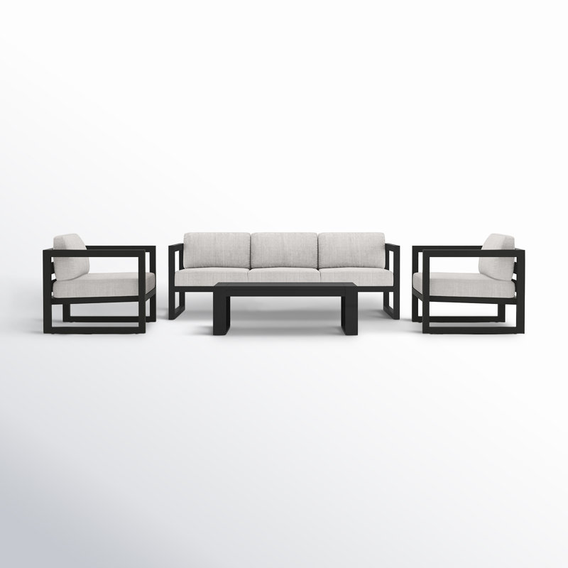 Avion Outdoor 4 - Piece Conversation Set, Cast Silver Sunbrella®