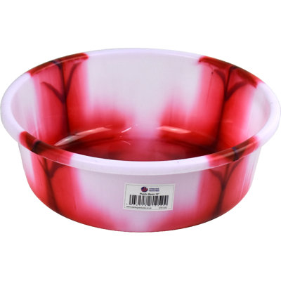Tie-Dye Colour Plastic Round Wash Basin10" Red