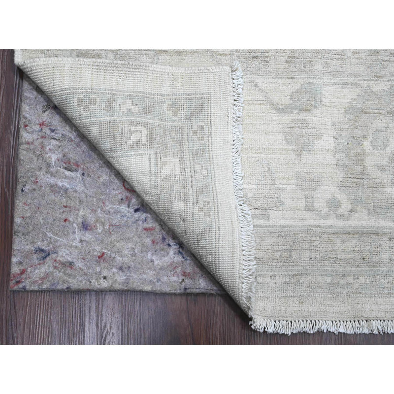 Tapis oriental rectangulaire en laine noué à la main 9 pi 11 po x 13 pi 8 po - MOA10220185