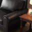 Causeuse-coussin standard en cuir véritable noir