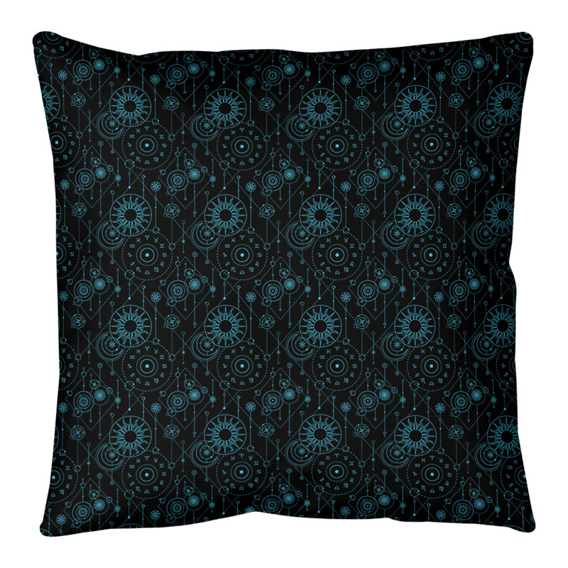 Place de l'astrologie Katelyn Elizabeth, 20 po x 20 po, Pas de bourre, Noir / Bleu
