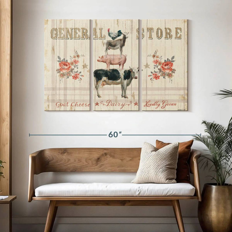 Plaque murale Kema Farm Patchwork I, H 32 po x l 50 po