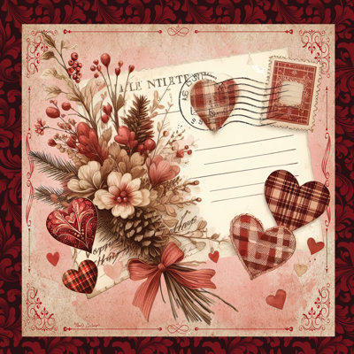 Valentine Floral Postcard by Nicole DeCamp