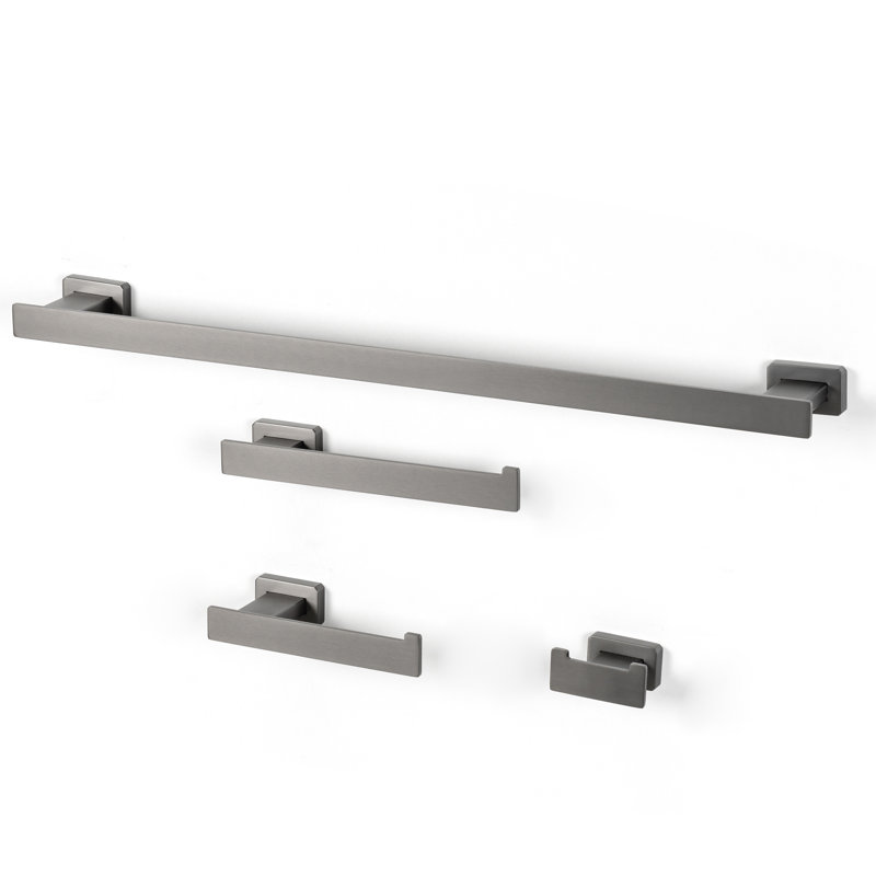 Ensemble de quincaillerie de salle de bain 4 pièces, Gris pistolet