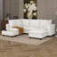 Ensemble de canapé modulaire en chenille de 90 po en U, canapé modulaire avec repose-pieds mobile, table basse avec dispositifs de chargement cachés-1016933311