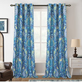 Kew Gardens Langley Street® Christopher Peacock Floral Pattern Energy Saving Thermal Insulated Blackout Window Curtain 2 Panels