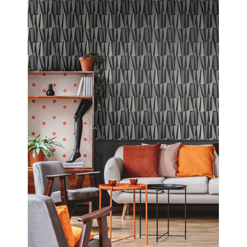 Rouleau de papier peint lisse L 33 pi x l 20,9 po Reyer, Onyx