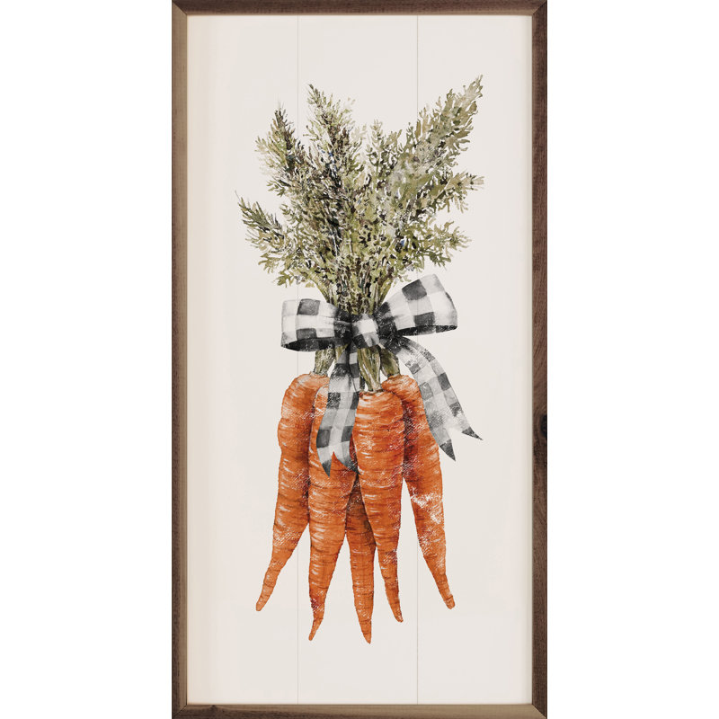 Group of Carrots With Bow White, 24" H x12" W x 1" D