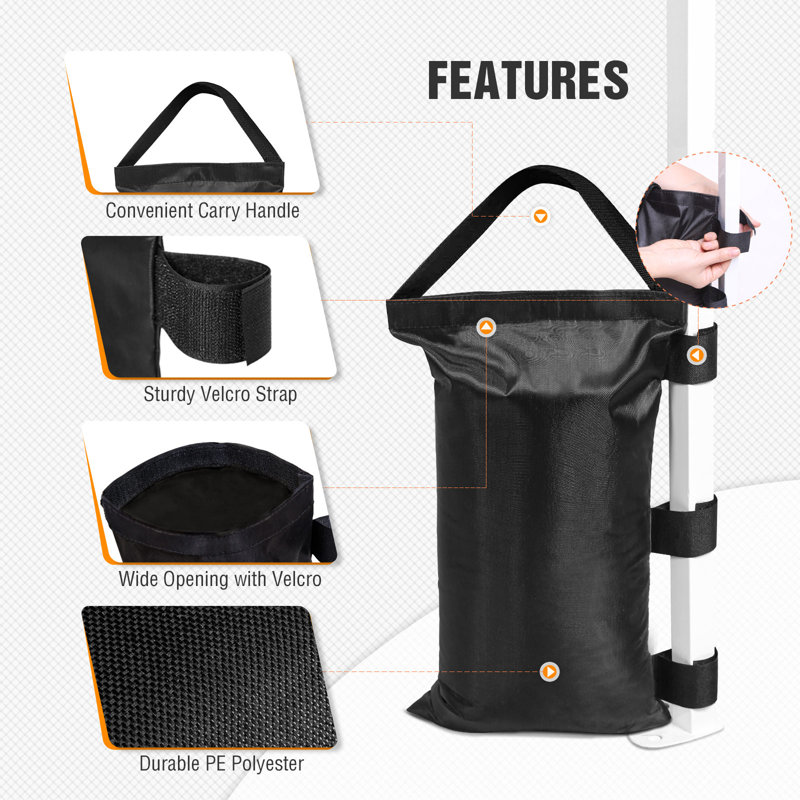 COOS BAY Black Polyester Weight for Gazebo