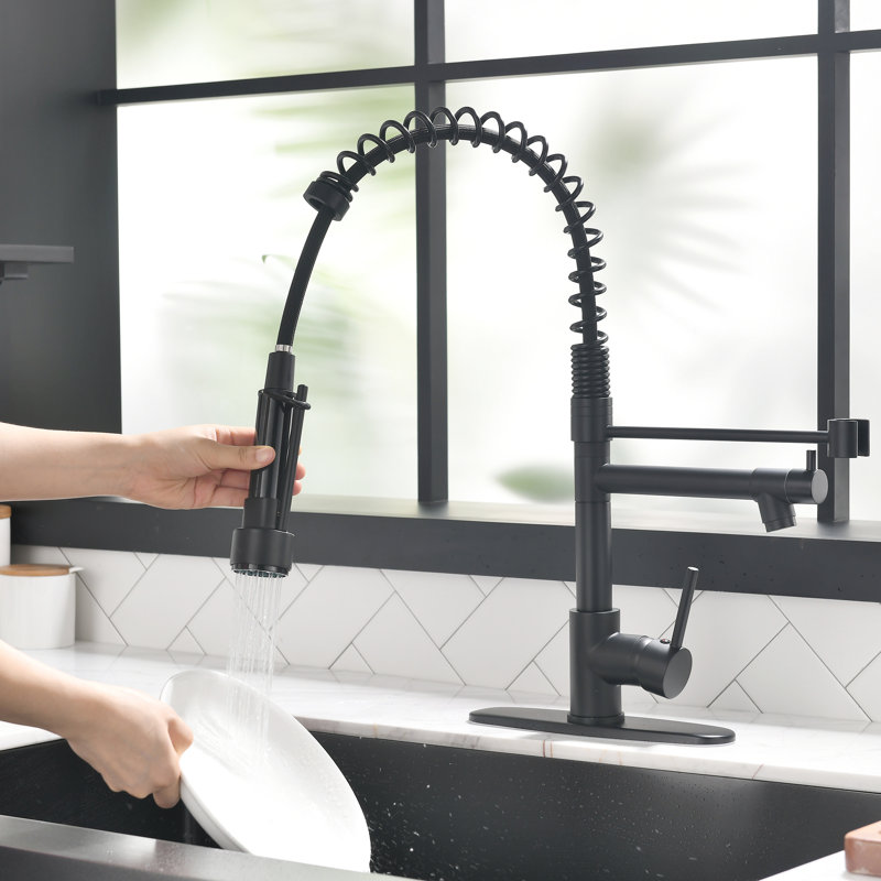 Pull Down Kitchen Faucet With Deck