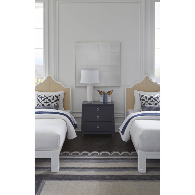 Madison 3 - Drawer Nightstand, Navy Blue Lacquer