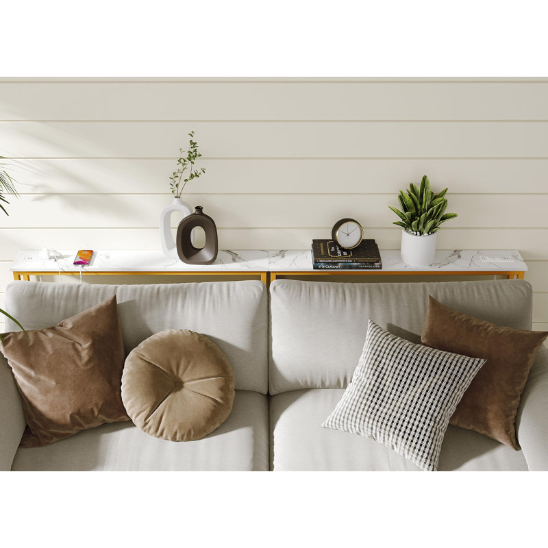 5.9" Console Sofa Table with Power Outlets and USB Port,2 Pack