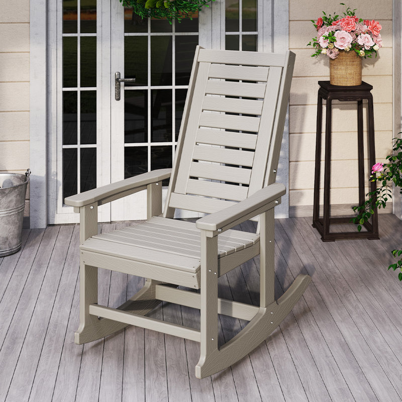 Chaise berçante d'extérieur Plumville, Bois de chêne
