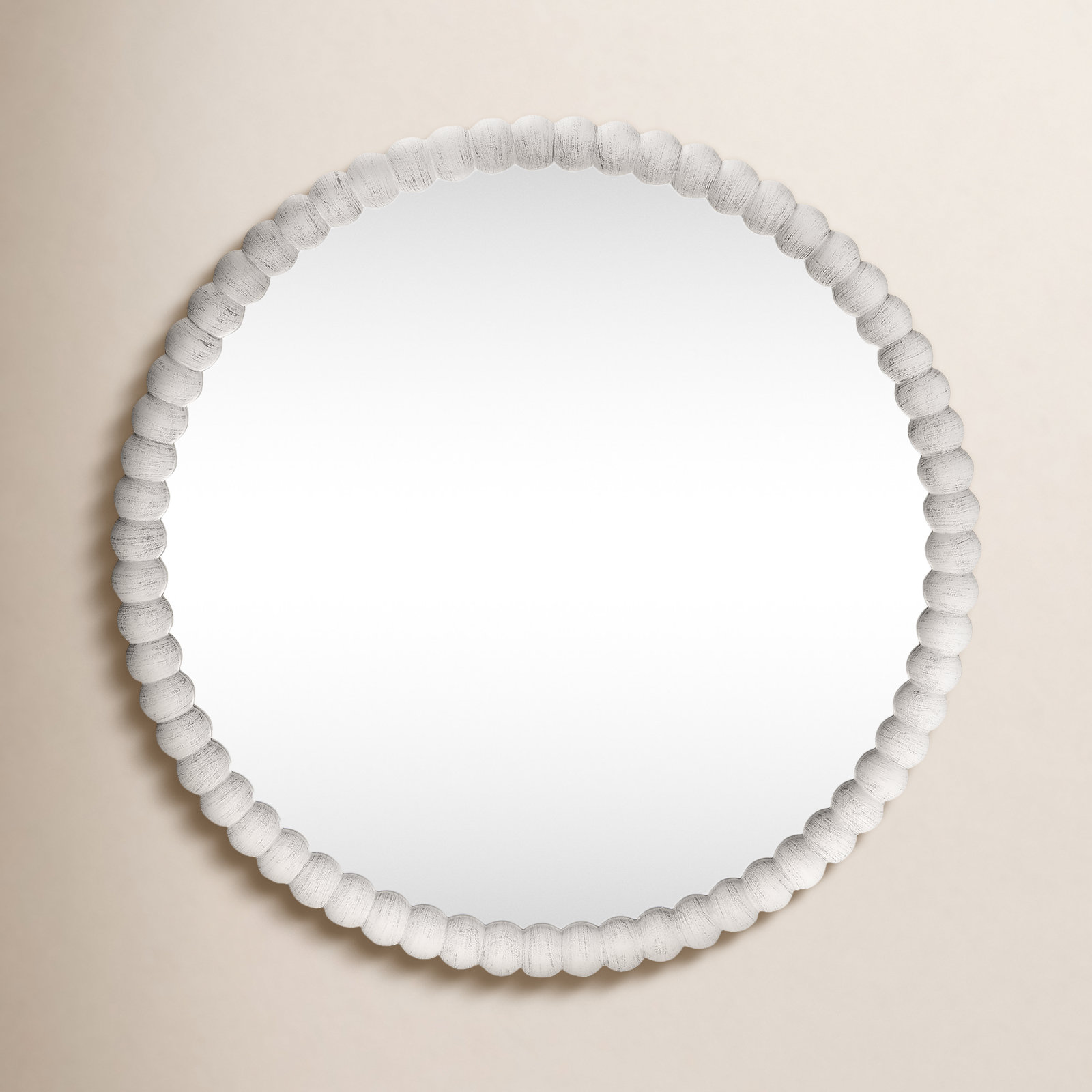 28" Pine Accent Mirror, White, 28" x 28"