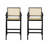 27'', Modern Minimalist Bar Stool With Cane Seat, Solid Wood Frame