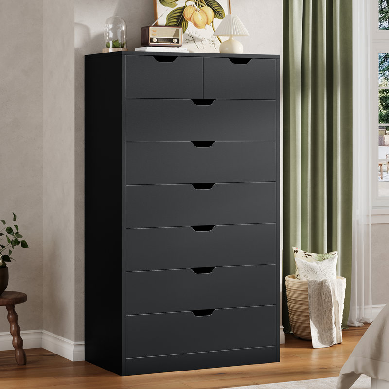 Grande commode 8 tiroirs, commode moderne pour chambre à coucher, commode avec tiroirs pour le salon, le vestibule, le couloir