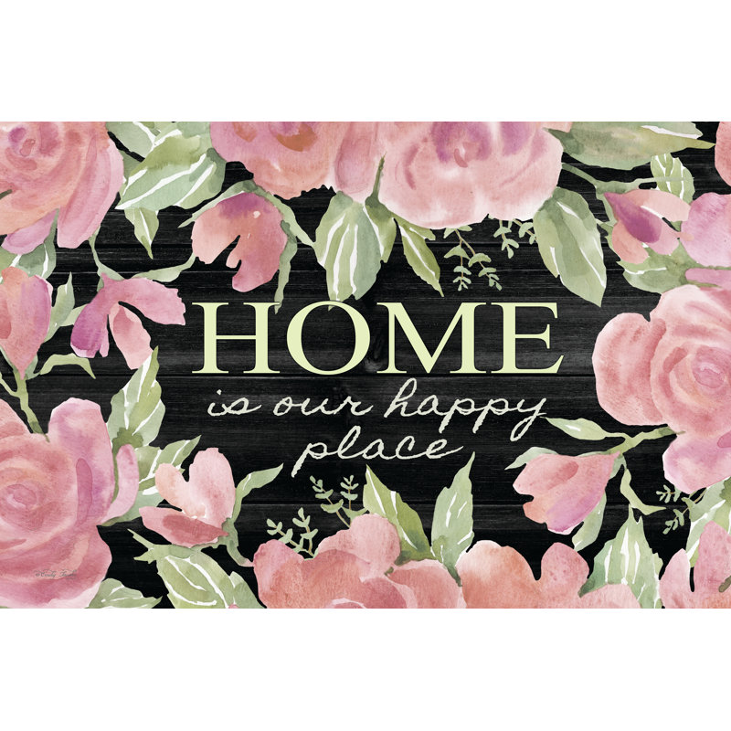«Home Is Our Happy Place» 2884798, H 8 po x l 12 po, Non, Toile tendue