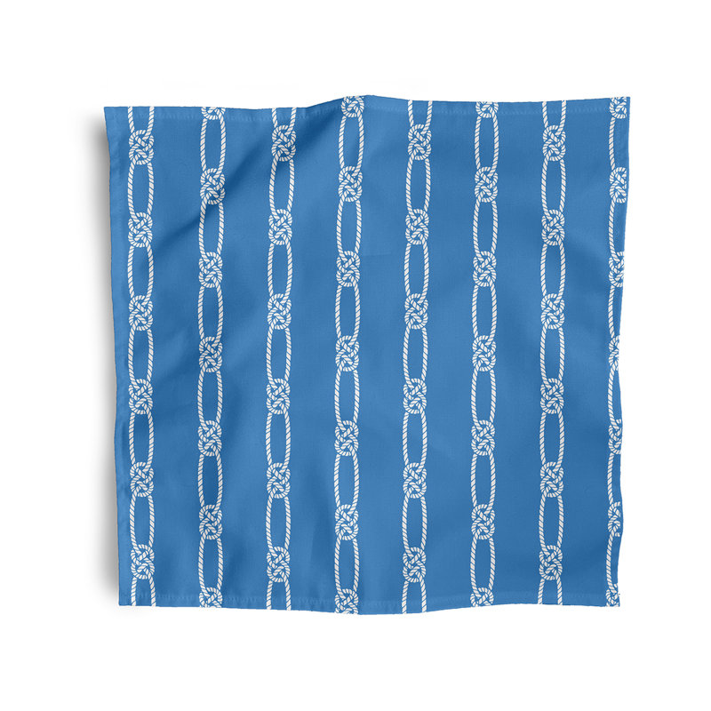 Hancock Polyester Nautical Square Napkin, 18" W x 18" L, Blue