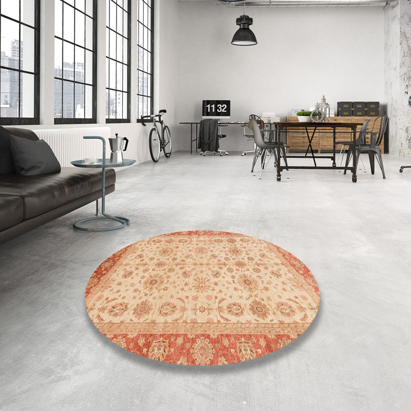 Tapis décoratif multicolore à motif abstrait, Rond 3 pi