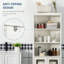 Grande armoire de rangement pour salle de bain avec tablette à 3 niveaux, armoire en verre, tour de lin autoportante avec tablettes réglables, blanc antique