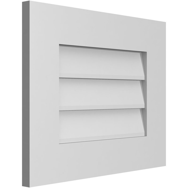Vent à pignon rectangulaire en uréthane non-fonctionnel, H 16 po x l 20 po x P 1 po