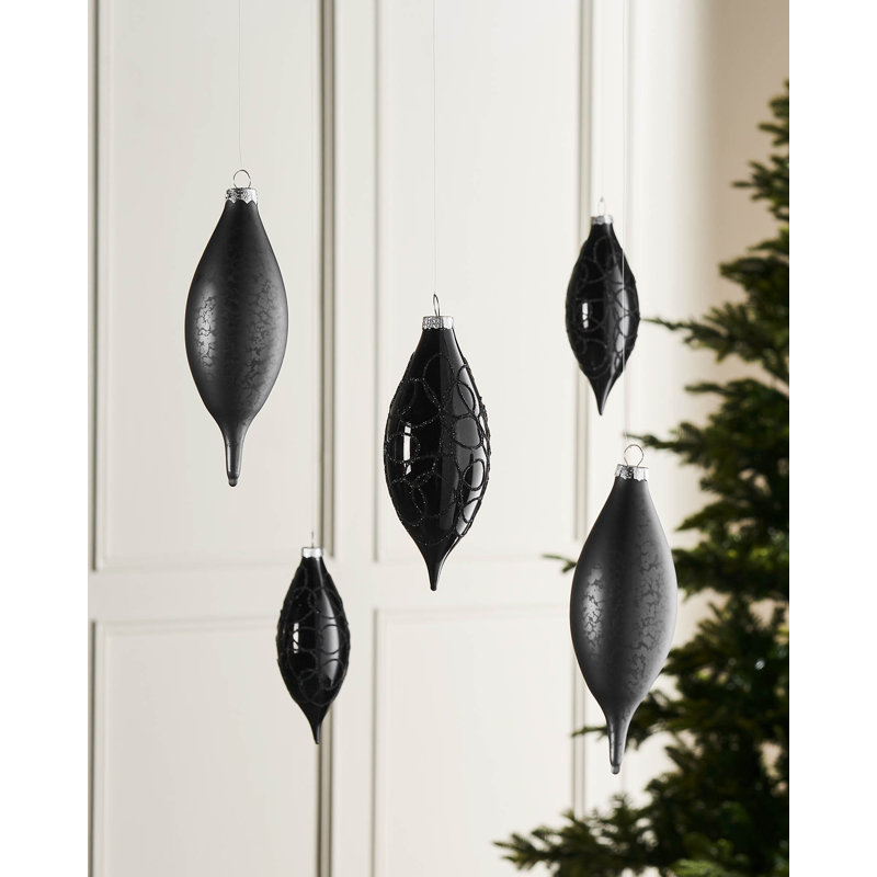 14.71cm Solid Colour Plastic / Acrylic Bauble, Black