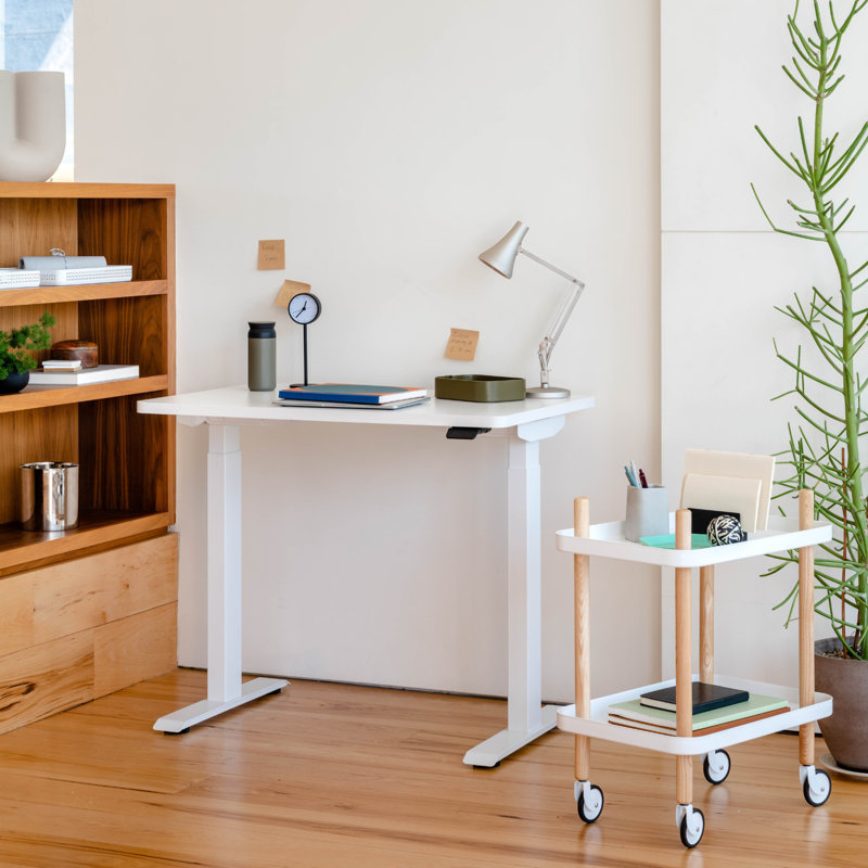 Duo Standing Desk, White, White, 47.3" H x 48" W x 24" D