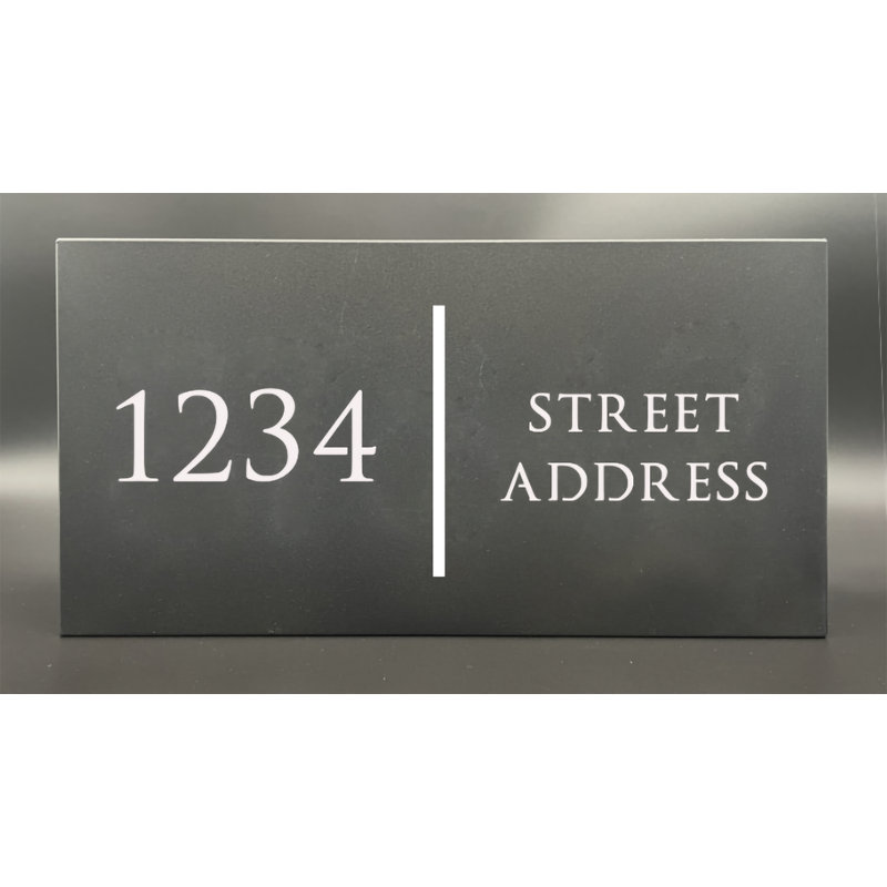 Panneau d'adresse en aluminium illuminé, Noir