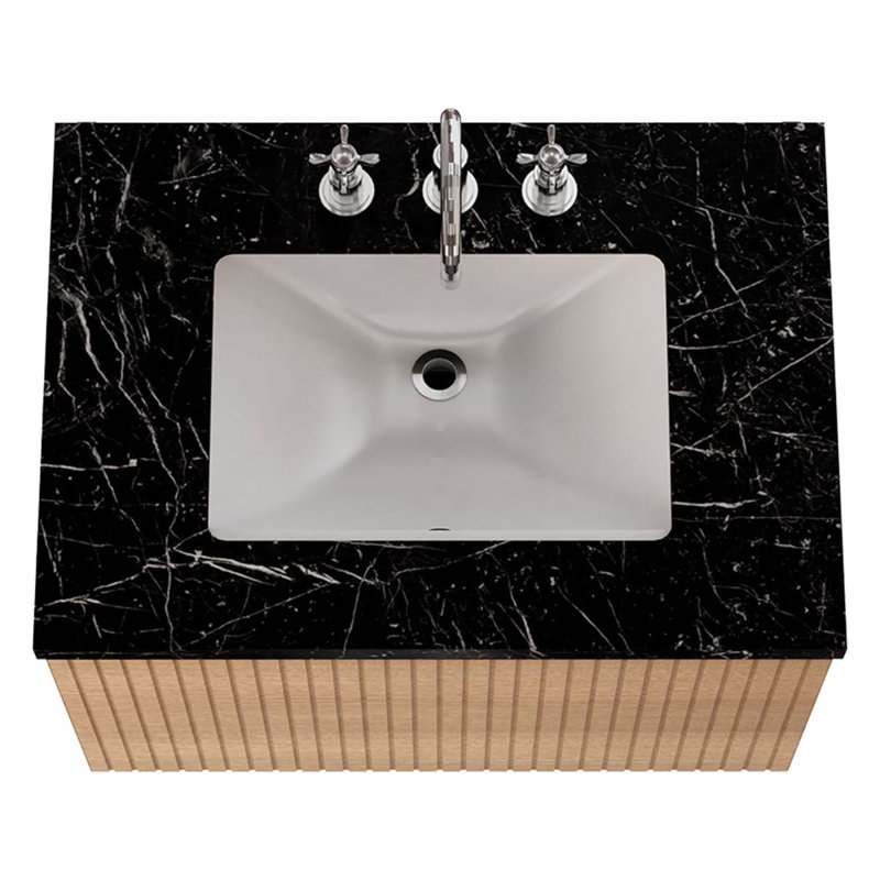 Melrose 30'' W Single Vanity, White Ash, 30", Black