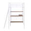 Lit mezzanine simple en métal avec bureau intégré et tablettes