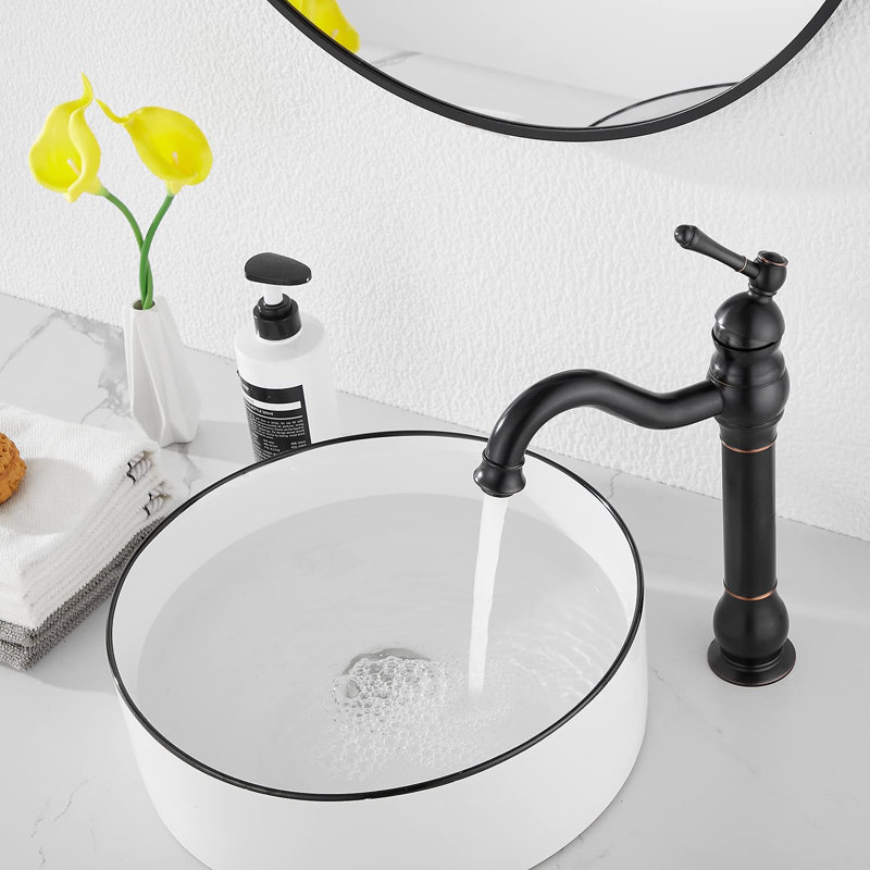 Vessel Sink Faucet Single-handle Bathroom Faucet with Drain Assembly, Oil Rubbed Bronze