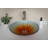 Eden Bath 18'' Orange Tempered Glass Circular Bathroom Sink