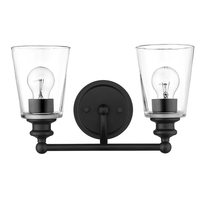 Éclairage pour meuble-lavabo 2 lumières Hogue, Noir mat