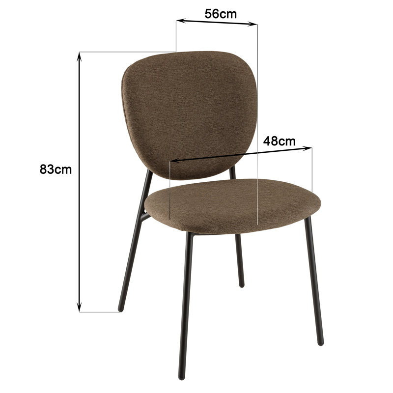 Luanna 46cm H Polyester Upholstered Side Chair, Brown