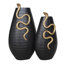 Sagebrook Home 21X11" Curved Snake On Vase, Black/Gold-1792321488