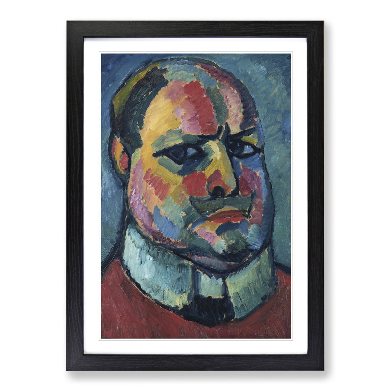 Portrait of Selbstbildnis by Alexej Von Jawlensky - Picture Frame Painting, 36cm H x 27cm W x 2cm D, Black Framed