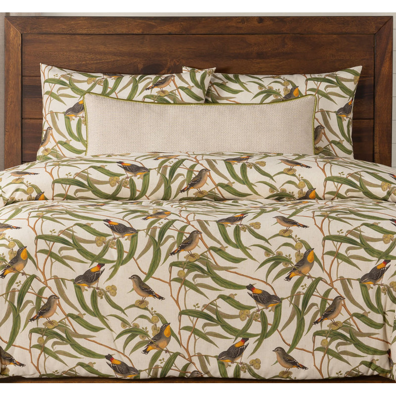 Bird Print Duvet Cover & Insert Set, Full Duvet Cover + 2 Shams + 1 Pillow